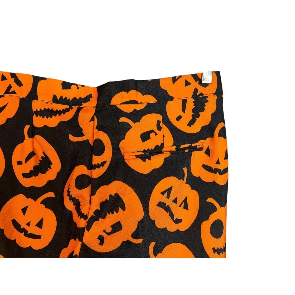 Spirit Halloween Men's Novelty Jack-o-Lantern Print Suit Size S Halloween Party
